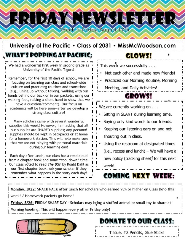 Week 1 - August 19 2016